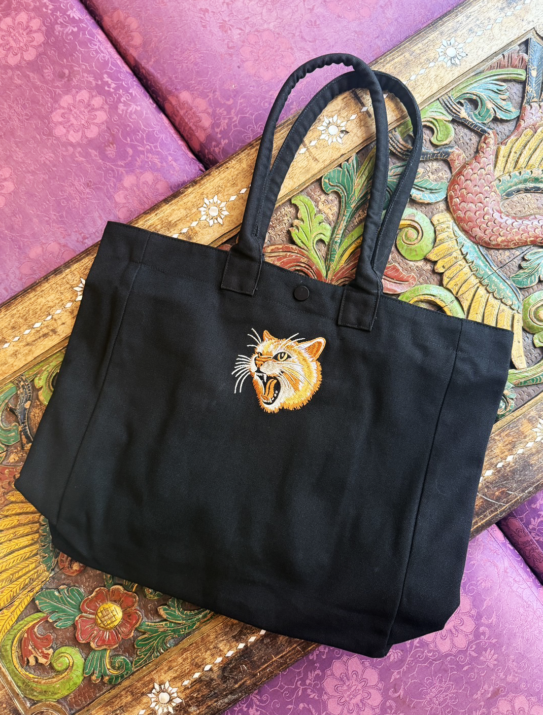 猫刺繍トートバッグ