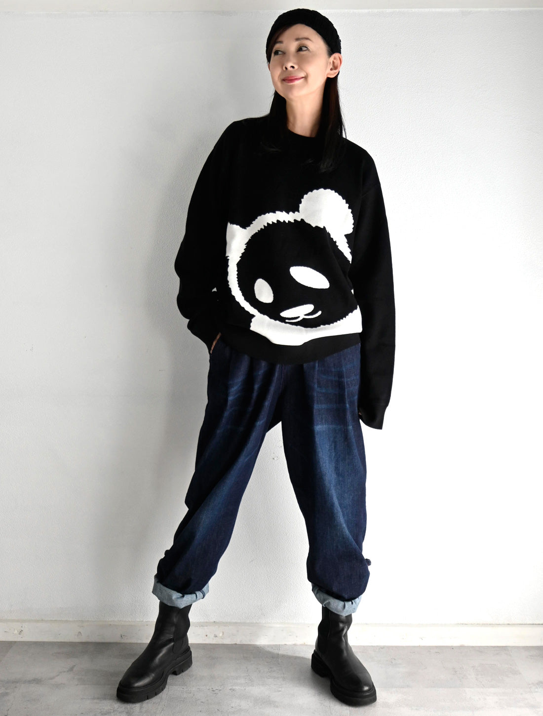 パンダジャカードニットプルオーバー