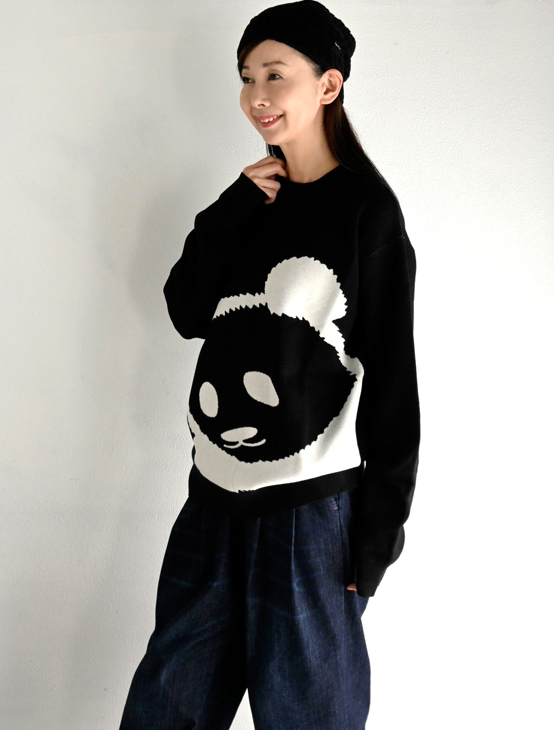パンダジャカードニットプルオーバー