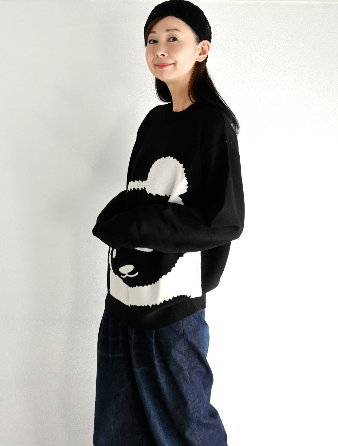 パンダジャカードニットプルオーバー