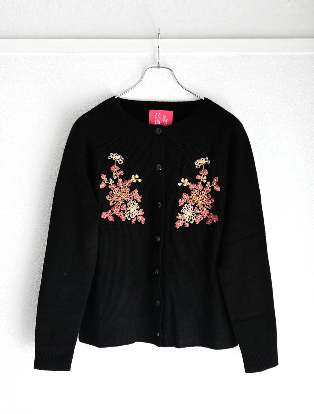 菊刺繍カーディガン
