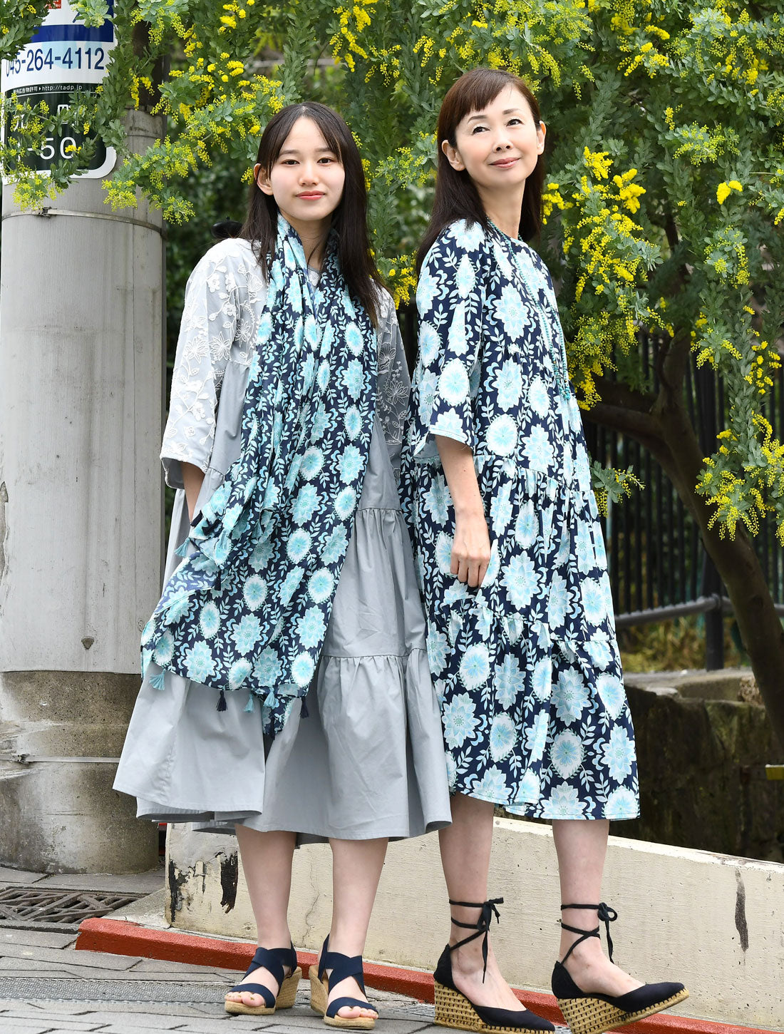 パウダーブルーダマスクティアードワンピース【2026SS】※予約※