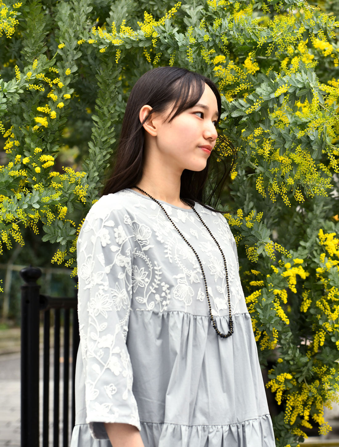 未使用タグ付き✨ラルフローレン フリル レース ティアード ワンピース QRタグ DearMyLoveRose（ディアマイラブローズ） ワンピース 配色角襟フリル
