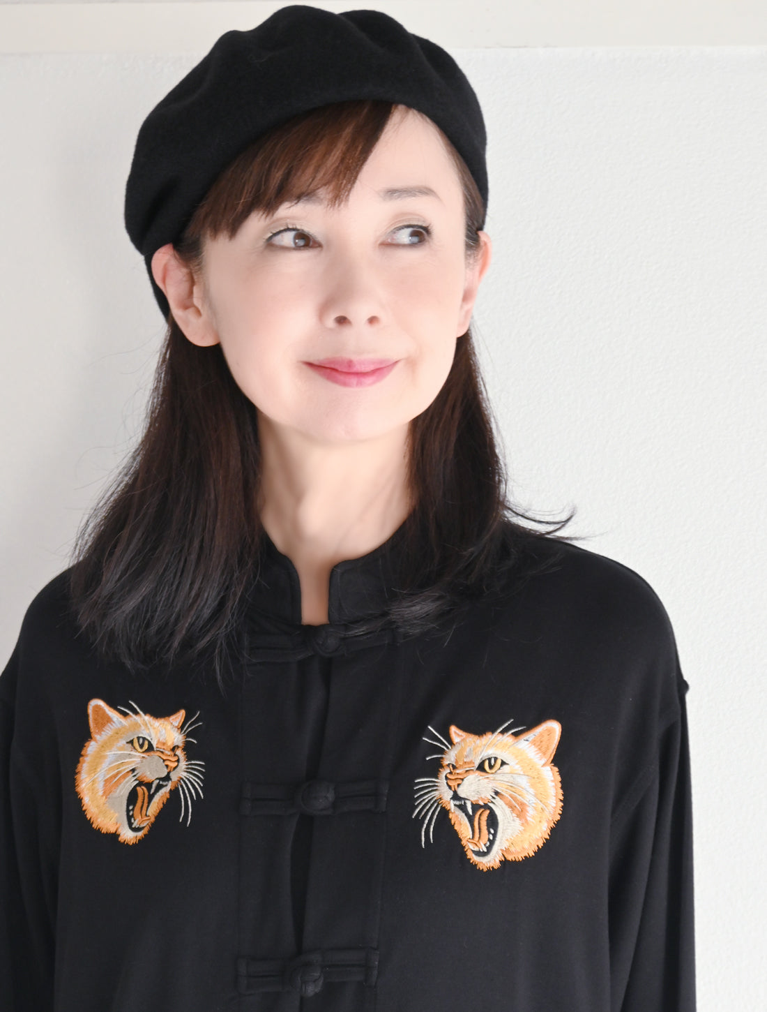 25周年】猫刺繍マオカラーカーディガン