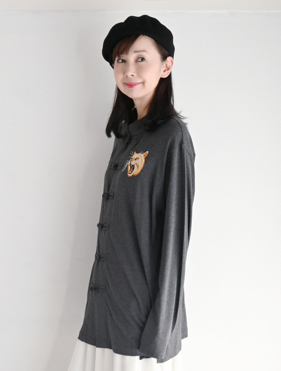 【25周年】猫刺繍マオカラーカーディガン※予約