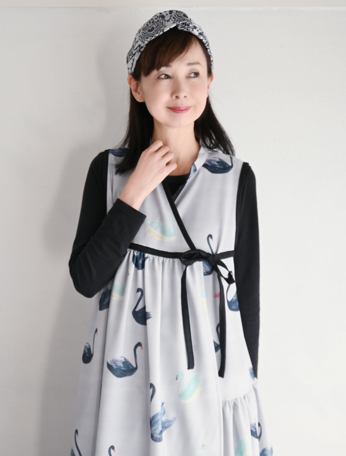 【25周年】白鳥カシュクールワンピース