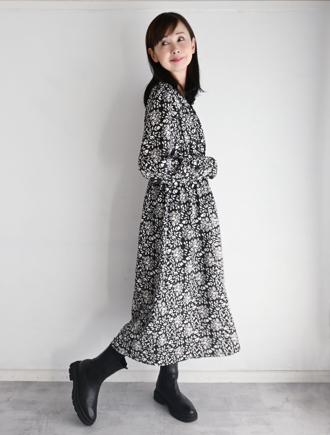 【25周年】蓮唐草プリントワンピース※予約