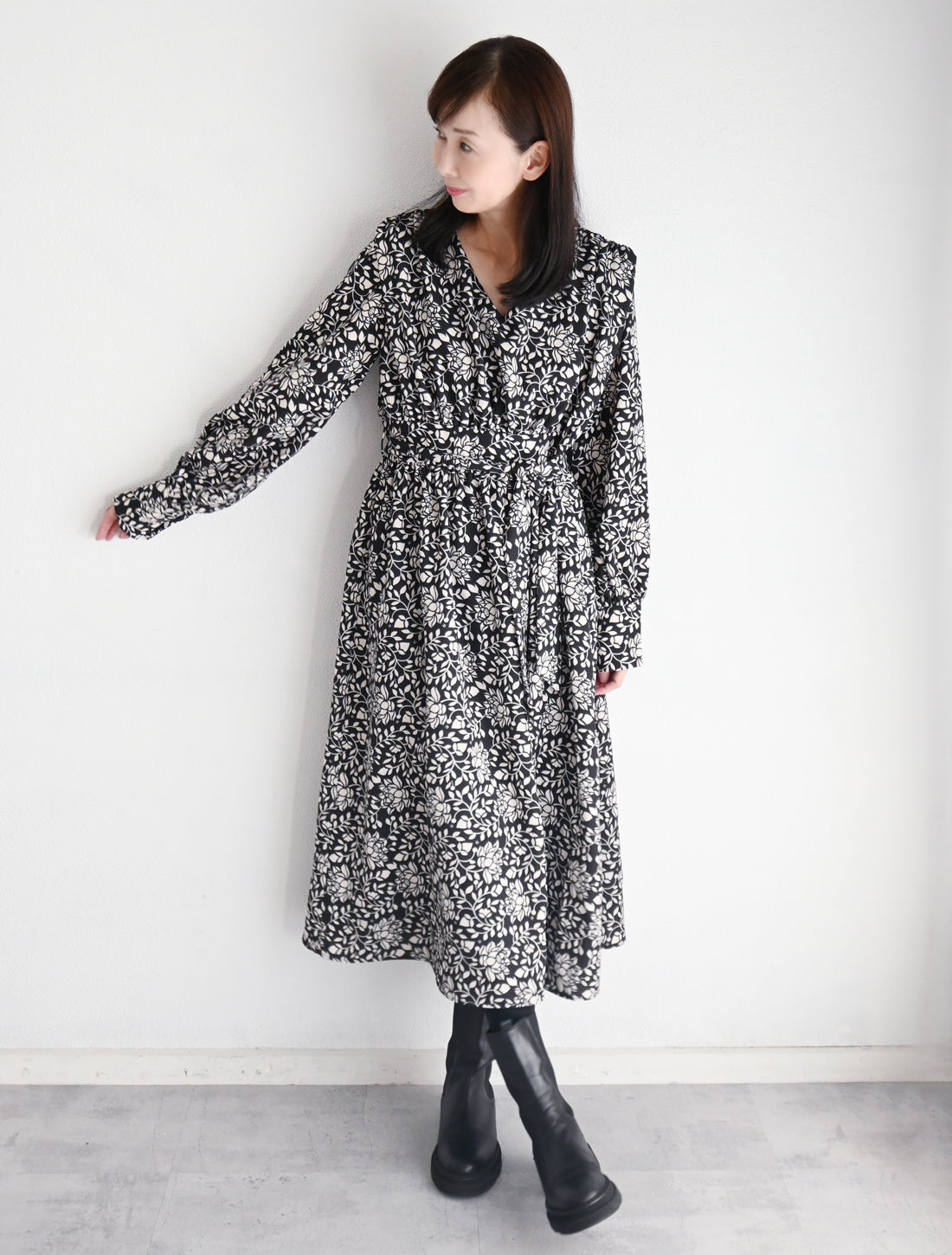 【25周年】蓮唐草プリントワンピース※予約