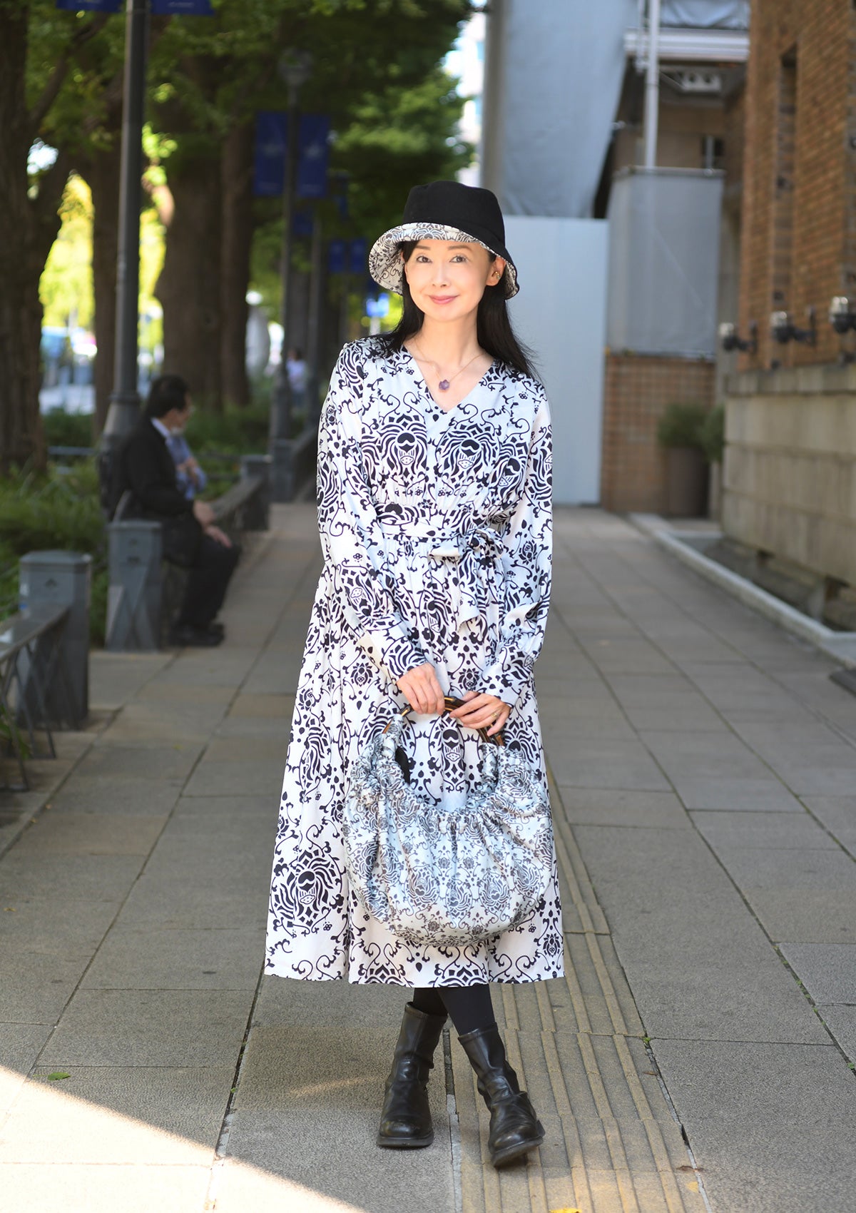 ロータスダマスクモッサーハット【2023AW】 (detail 5) - ROUROU | Yokohama Chinatown Asian Fashion
