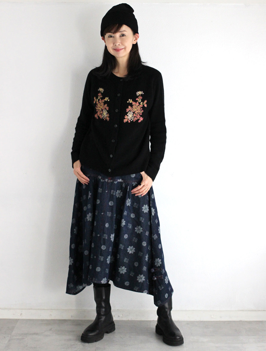 【25周年】福モノグラムジャカードデニムスカート※予約