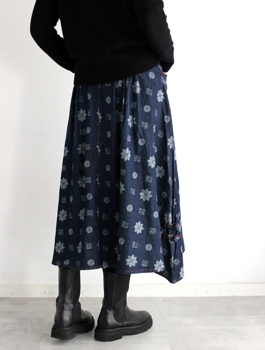 【25周年】福モノグラムジャカードデニムスカート※予約