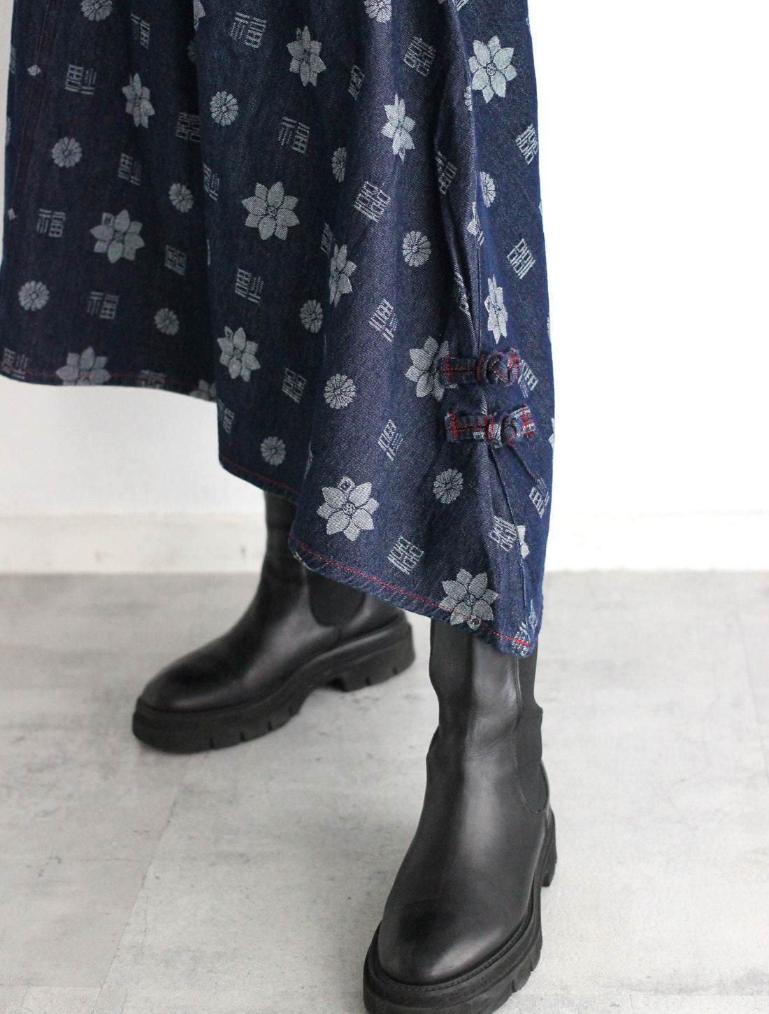 【25周年】福モノグラムジャカードデニムスカート※予約