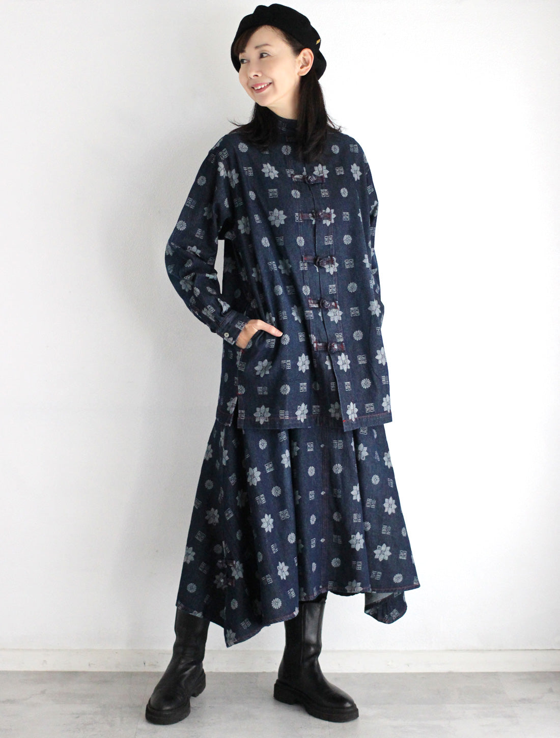 【25周年】福モノグラムジャカードデニムシャツ※予約