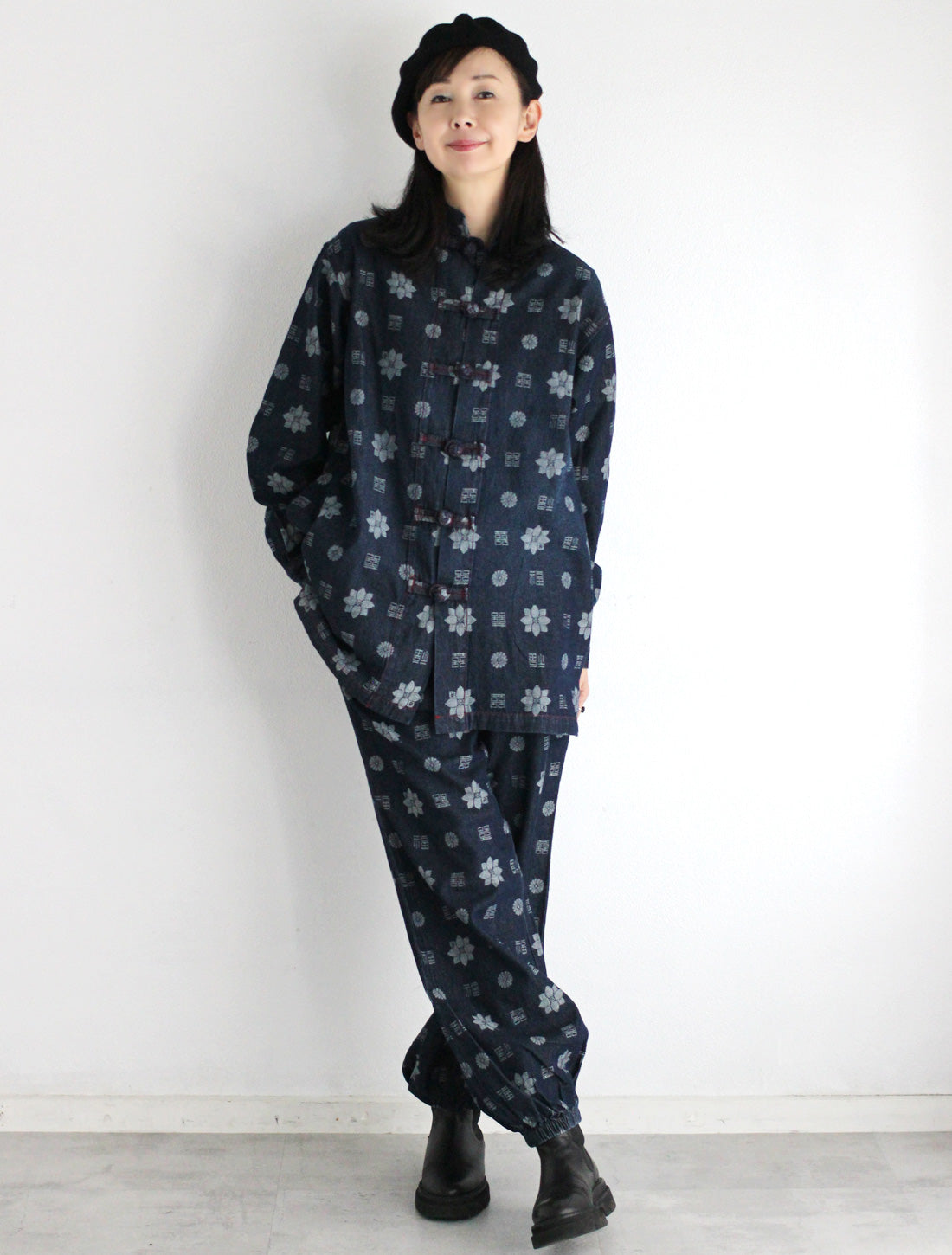 【25周年】福モノグラムジャカードデニムパンツ※予約