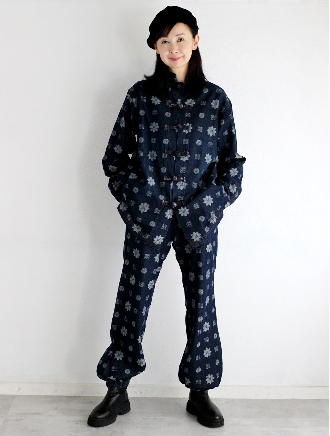 【25周年】福モノグラムジャカードデニムパンツ※予約