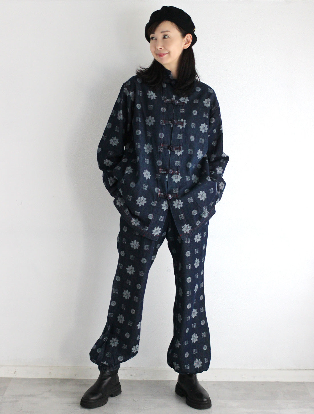 【25周年】福モノグラムジャカードデニムパンツ※予約