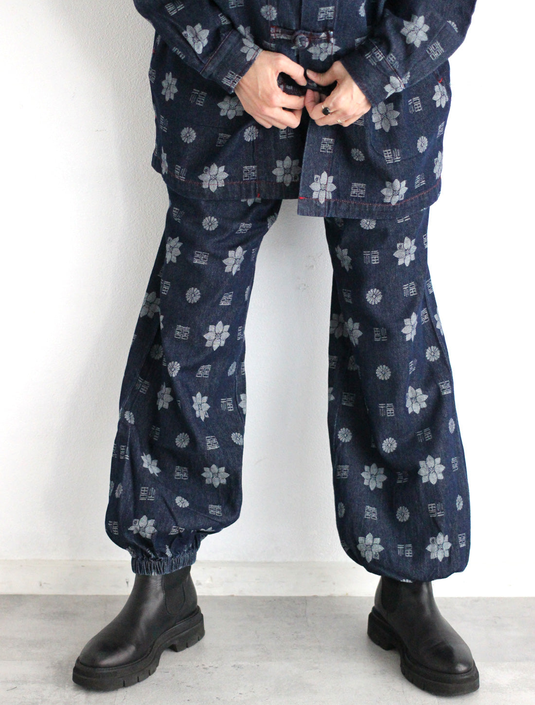 【25周年】福モノグラムジャカードデニムパンツ※予約