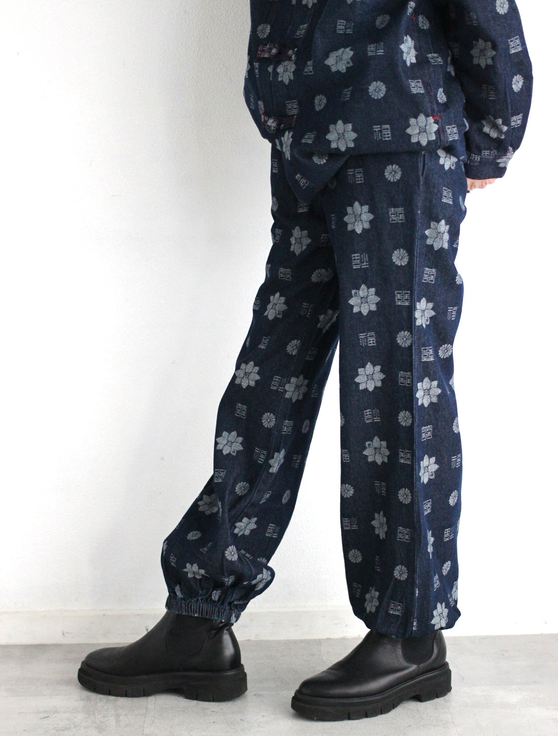 【25周年】福モノグラムジャカードデニムパンツ※予約