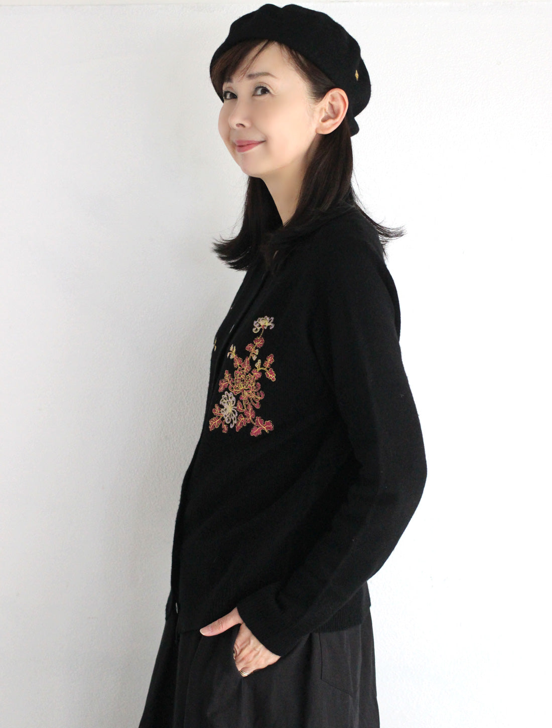 ダブルハピネスコンチョ付きベレー帽