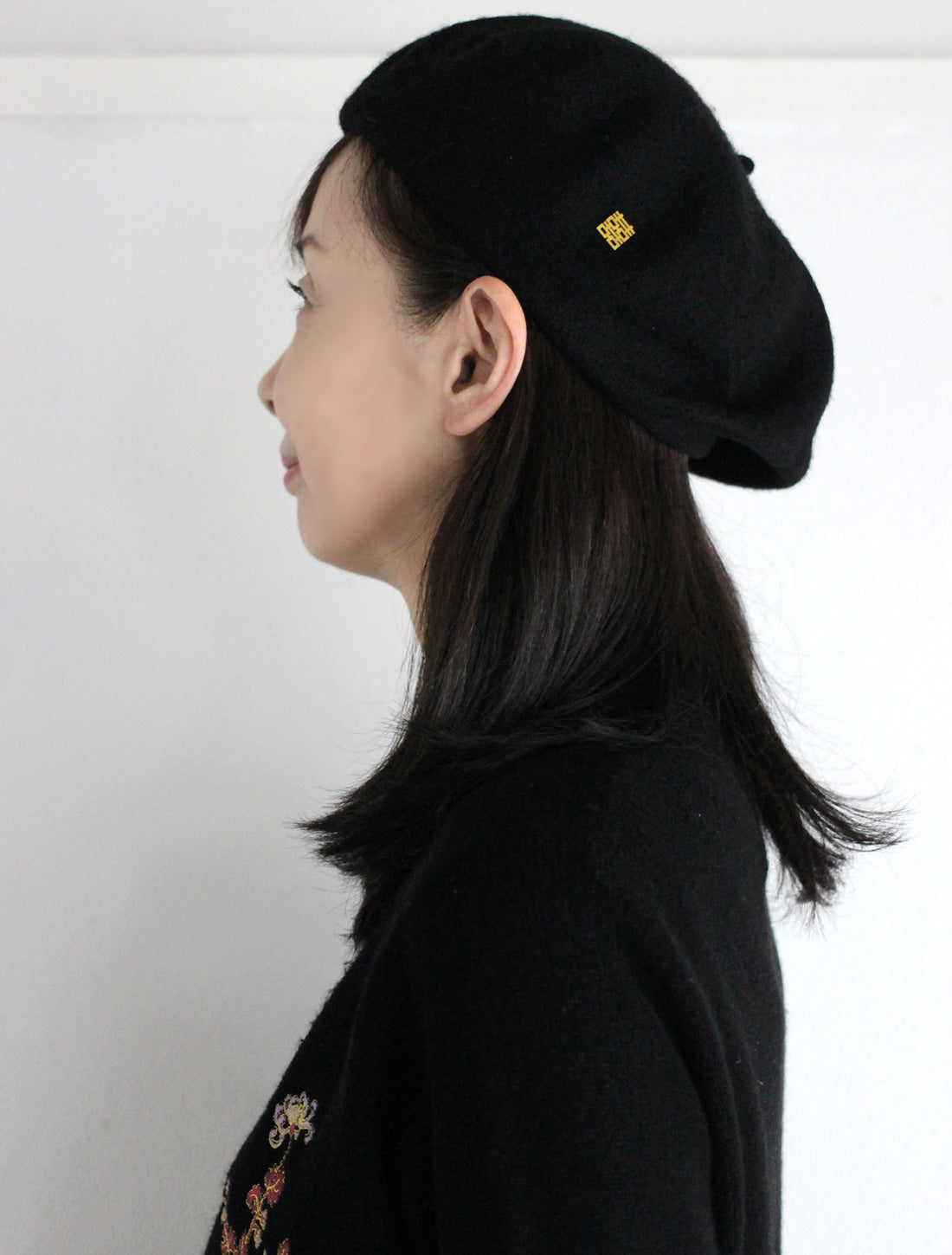 ダブルハピネスコンチョ付きベレー帽