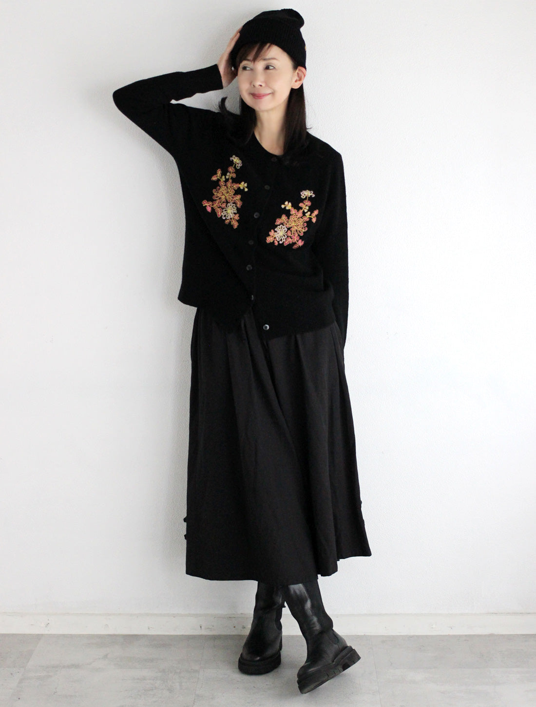 ダブルハピネスコンチョ付きニット帽