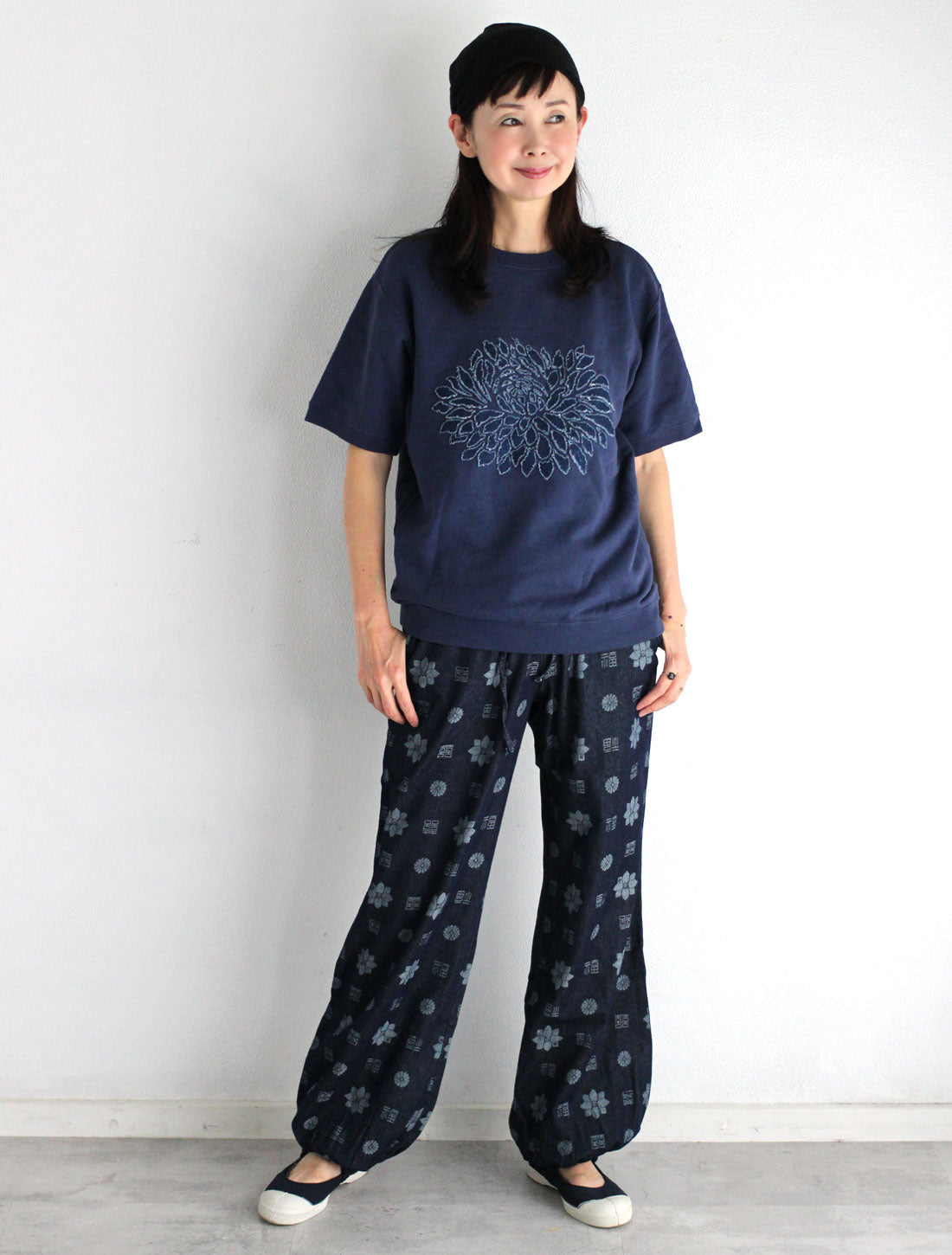 Dahlia Bonding Print Pile T-shirt
