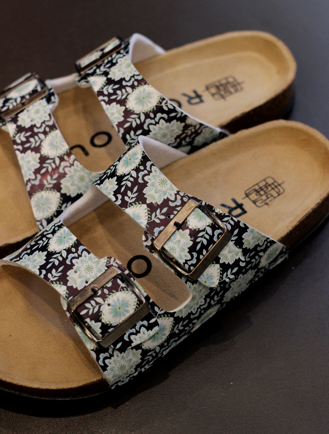Powder Blue Damask Sandals
