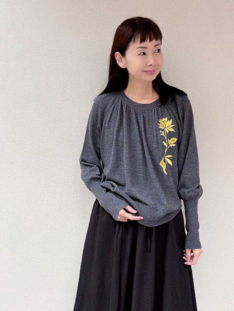 Forest flower embroidered wool cardigan