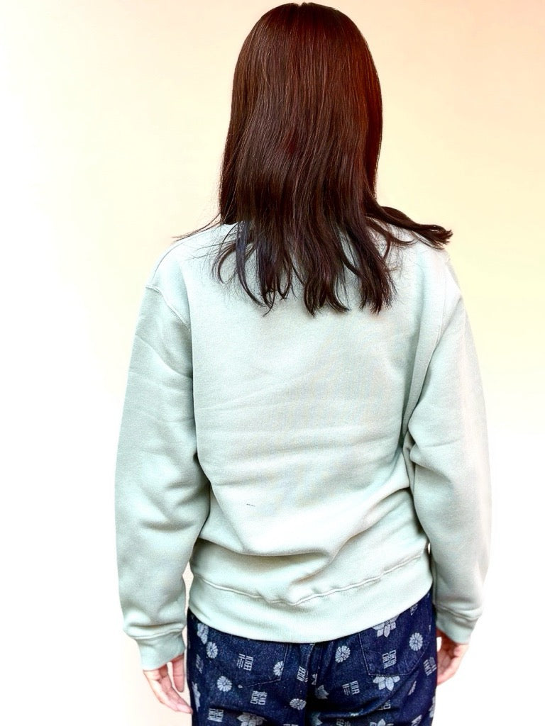 福モノグラムデニムポケット付きトレーナー