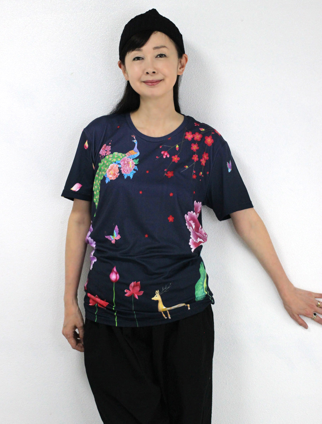 カラフルプリントレーヨンTシャツ