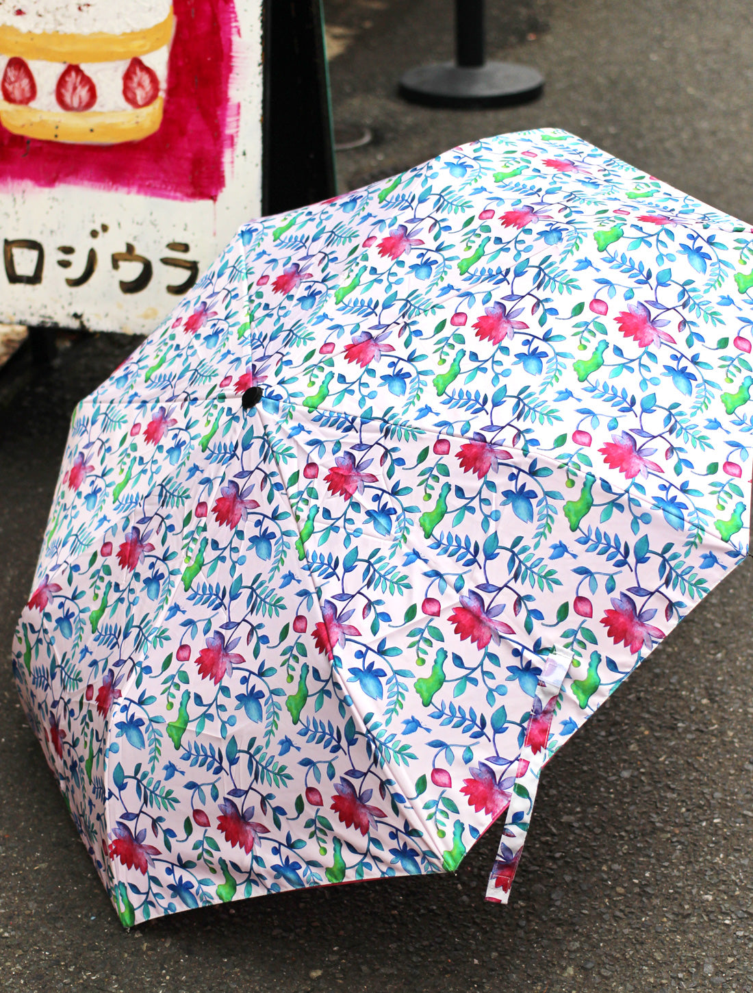 ボタニカルフラワー晴雨兼用折りたたみ傘(ワンタッチ式)