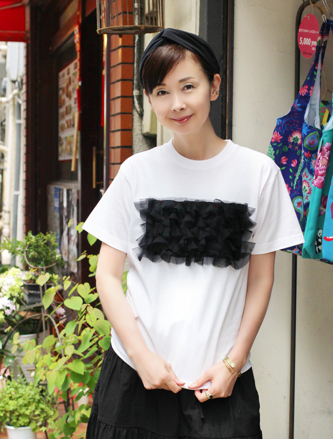 野苺チュールフリルTシャツ