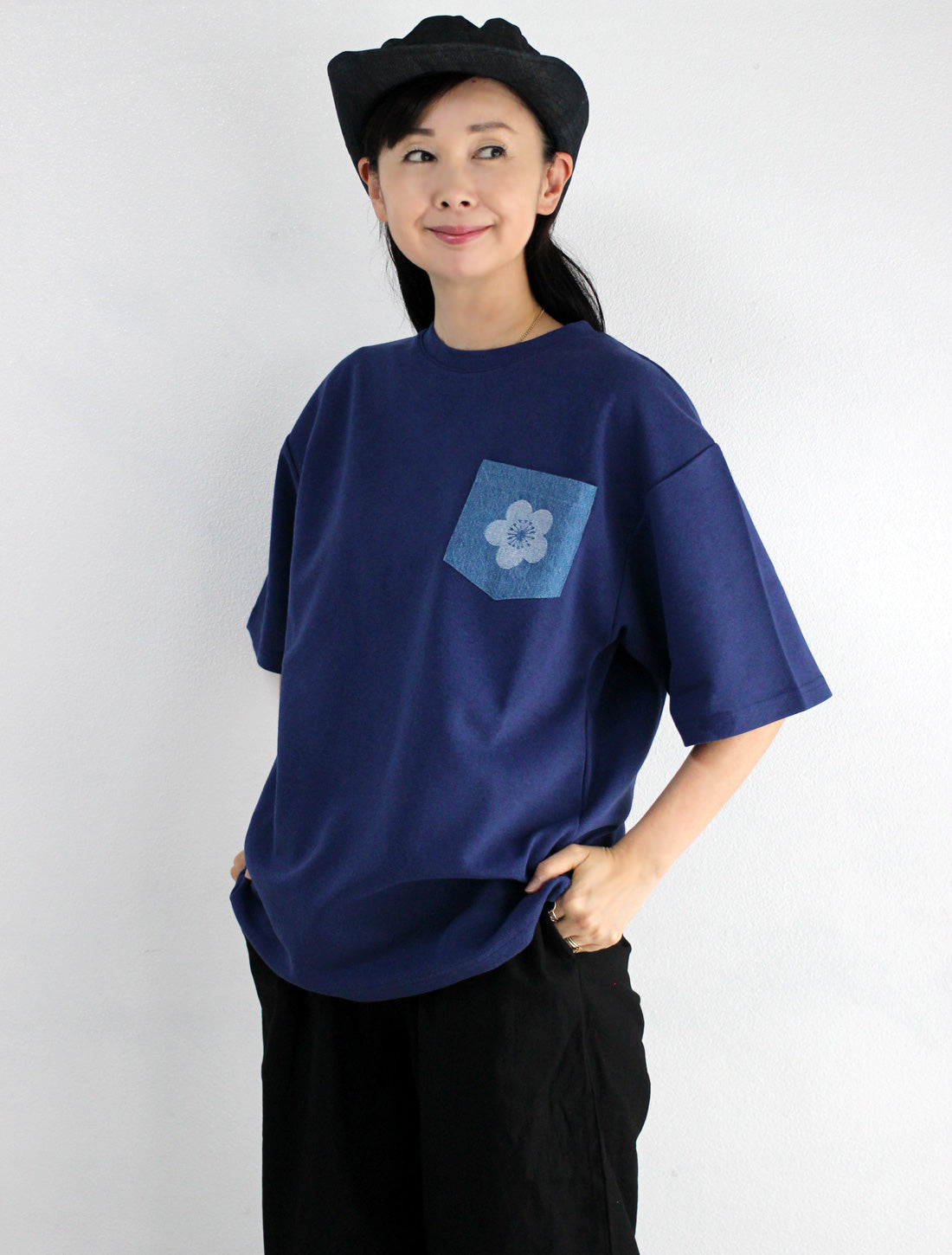 梅柄ポケットTシャツ※予約