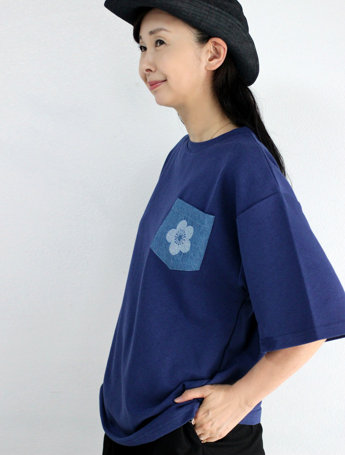 梅柄ポケットTシャツ※予約