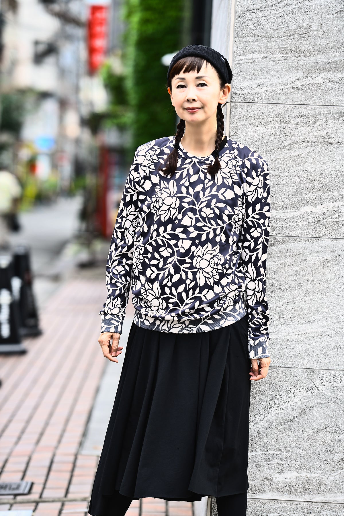 カラフルプリントロングTシャツ 新蓮唐草
