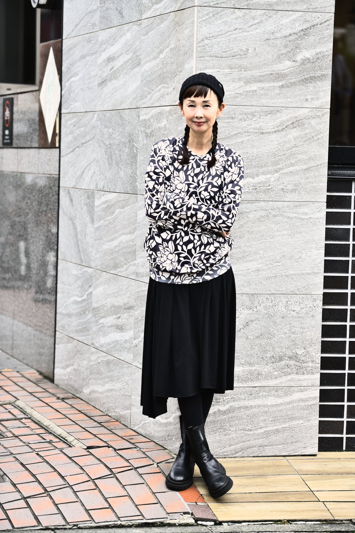 カラフルプリントロングTシャツ 新蓮唐草