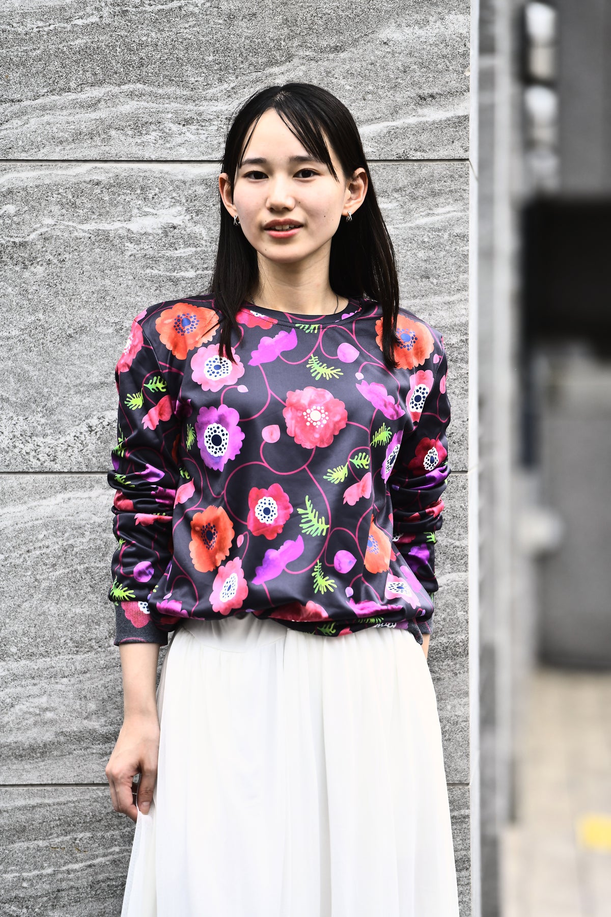 カラフルプリントロングTシャツ アネモネ