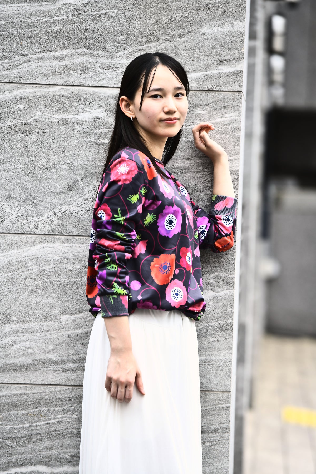 カラフルプリントロングTシャツ アネモネ