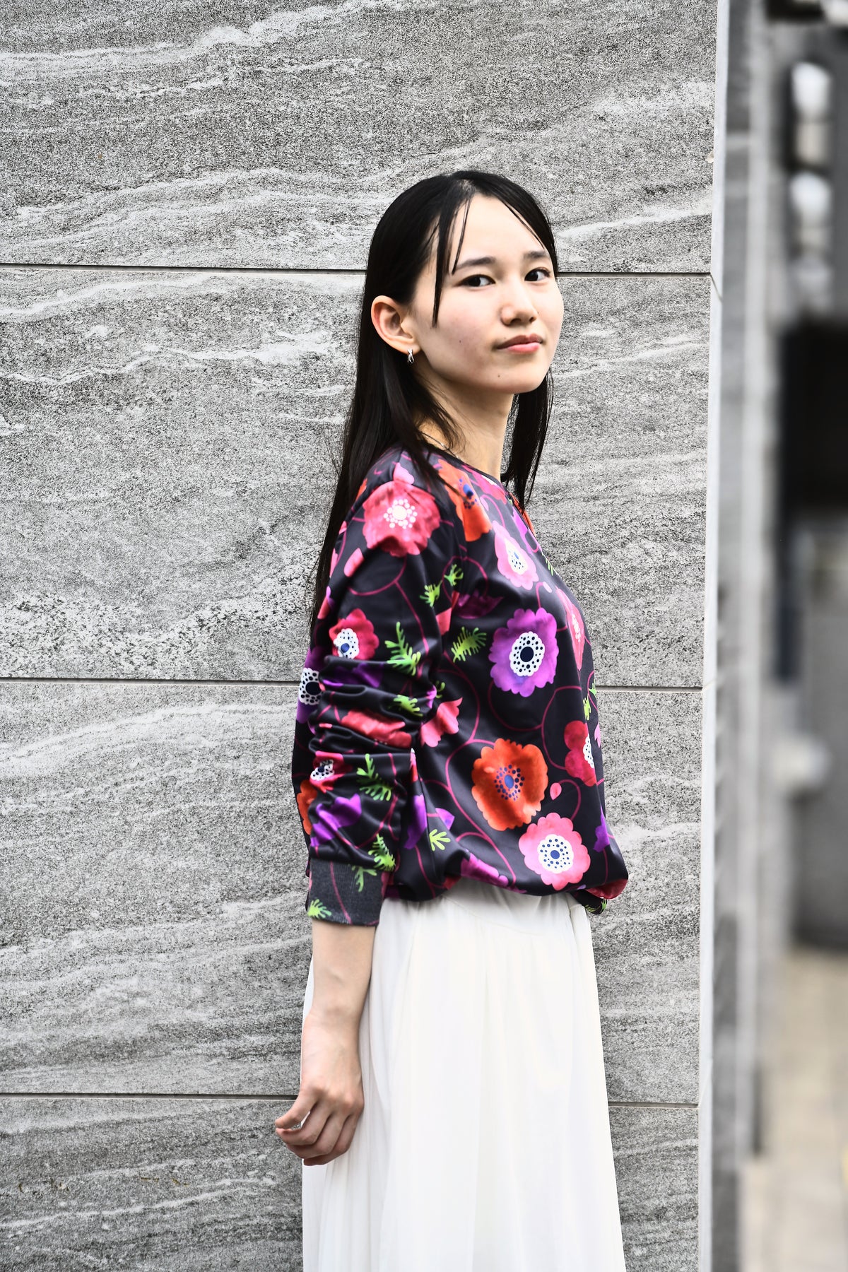 カラフルプリントロングTシャツ アネモネ